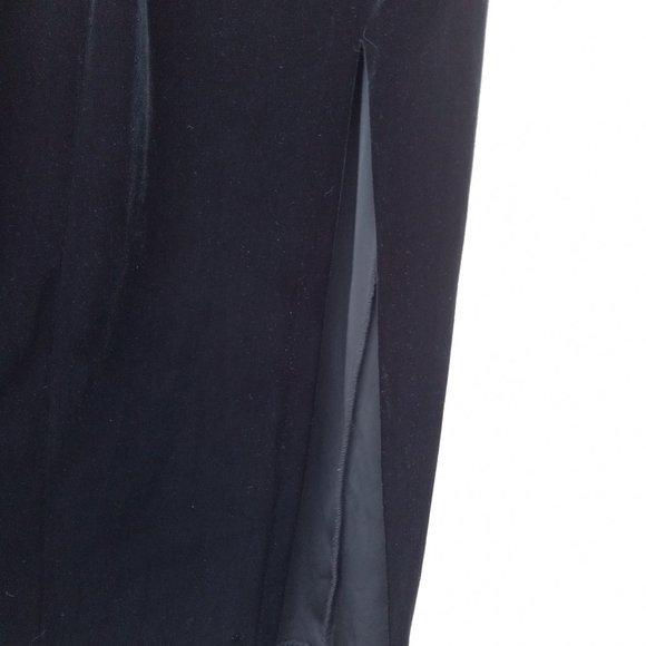 Vintage Velvet Embellished Mesh Overlay Maxi Cocktail Evening Gown 90s 80s - Picture 6 of 16